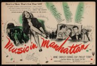 2b0159 MUSIC IN MANHATTAN pressbook 1944 sexiest Anne Shirley showing her legs, ultra rare!