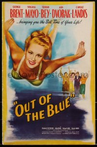 2b0177 OUT OF THE BLUE pressbook 1947 super sexy full-length diving Virginia Mayo in swimsuit!