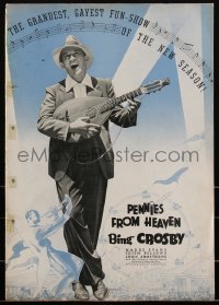 2b0179 PENNIES FROM HEAVEN pressbook 1936 Bing Crosby, Madge Evans, gayest fun-show, ultra rare!