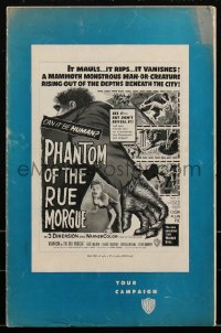 2b0180 PHANTOM OF THE RUE MORGUE pressbook 1954 3-D, art of the mammoth monstrous man & sexy girl!