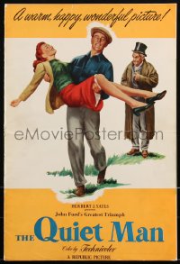 2b0186 QUIET MAN pressbook 1951 John Wayne carrying Maureen O'Hara, John Ford, rare first release!