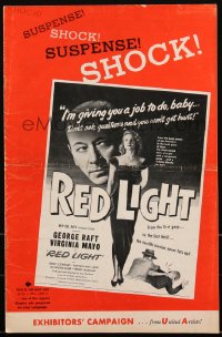 2b0191 RED LIGHT pressbook 1949 tough George Raft baits his trap w/sexy blonde Virginia Mayo, rare!