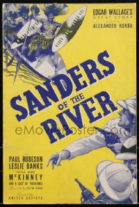 2b0201 SANDERS OF THE RIVER pressbook 1935 Paul Robeson in Edgar Wallace's Africa, cool art, rare!