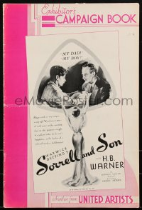 2b0214 SORRELL & SON pressbook 1934 H.B. Warner in title role, Margot Grahame, Peter Penrose, rare!