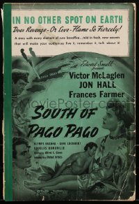 2b0215 SOUTH OF PAGO PAGO pressbook 1940 Frances Farmer between Jon Hall & Victor McLaglen, rare!