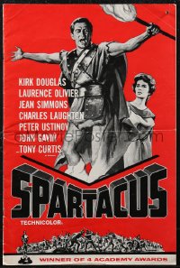 2b0216 SPARTACUS pressbook 1962 classic Stanley Kubrick winner of 4 Academy Awards, Kirk Douglas