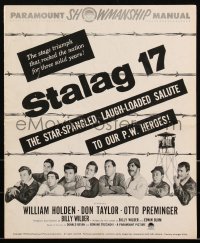 2b0220 STALAG 17 pressbook 1953 William Holden, Robert Strauss, Billy Wilder WWII POW classic!