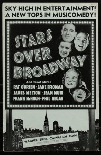 2b0221 STARS OVER BROADWAY pressbook 1935 real life singers James Melton & Jane Froman, ultra rare!