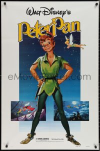 2b1148 PETER PAN 1sh R1982 Walt Disney animated cartoon fantasy classic, great full-length art!