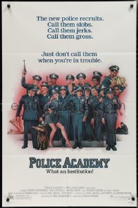 2b1152 POLICE ACADEMY 1sh 1984 Steve Guttenberg, Kim Cattrall, Drew Struzan police artwork!