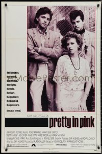 2b1154 PRETTY IN PINK 1sh 1986 great portrait of Molly Ringwald, Andrew McCarthy & Jon Cryer!