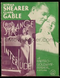 2b0871 STRANGE INTERLUDE souvenir program book 1932 Clark Gable loves Norma Shearer in WWI, rare!