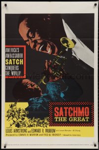 2b1169 SATCHMO THE GREAT 1sh 1957 wonderful image of Louis Armstrong playing trumpet & singing!