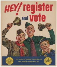 2b0645 HEY REGISTER & VOTE 11x13 special poster 1952 Lawrence Wilbur art of Boy Scouts of America!