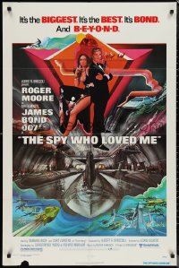 2b1182 SPY WHO LOVED ME 1sh 1977 great art of Roger Moore as James Bond by Bob Peak!