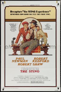 2b1187 STING 1sh R1977 best artwork of Paul Newman & Robert Redford by Richard Amsel!