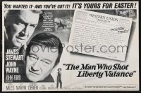 2b0657 MAN WHO SHOT LIBERTY VALANCE trade ad 1962 John Wayne & James Stewart, directed by John Ford!