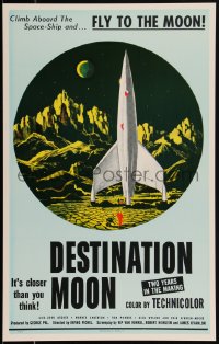 2b0486 DESTINATION MOON Benton REPRO WC 1990s Robert A. Heinlein & Irving Pichel, cool art, rare!