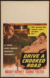 2b0490 DRIVE A CROOKED ROAD WC 1954 Mickey Rooney needed no-good Dianne Foster & she needed money!