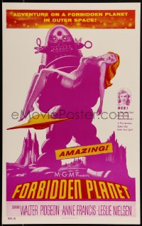 2b0495 FORBIDDEN PLANET Benton REPRO WC 1990s classic art of Robby the Robot & sexy Anne Francis!