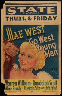 2b0496 GO WEST YOUNG MAN WC 1936 sexy Mae West, Warren William, Randolph Scott, Lyle Talbot, rare!