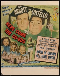 2b0497 HERE COME THE CO-EDS WC 1945 Bud Abbott & Lou Costello are loose in a girls' school, rare!