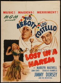 2b0507 LOST IN A HAREM WC 1944 Bud Abbott & Lou Costello in Arabia with sexy Marilyn Maxwell, rare!