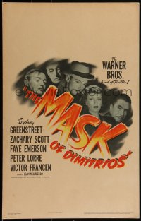 2b0510 MASK OF DIMITRIOS WC 1944 Peter Lorre, Sydney Greenstreet, Zachary Scott, Faye Emerson, rare!