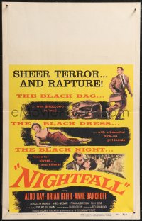 2b0515 NIGHTFALL WC 1957 Jacques Tourneur noir, Aldo Ray, sexy Anne Bancroft is a pick-up girl!