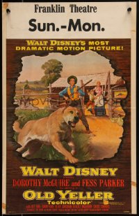 2b0517 OLD YELLER WC 1957 Dorothy McGuire, Fess Parker, art of Walt Disney's most classic canine!