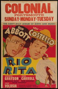 2b0522 RIO RITA WC 1942 Bud Abbott & Lou Costello with sexy dancer Eros Volusia, rare!