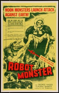 2b0523 ROBOT MONSTER Benton REPRO WC 1990s worst movie ever, great wacky art of ape creature & girl!