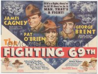 2b1569 FIGHTING 69th herald 1940 WWI soldiers James Cagney, Pat O'Brien & Dennis Morgan, rare!