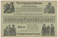 2b1572 GREEN EYED MONSTER herald 1919 stupendous all-star negro motion picture, train adventure!