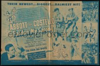 2b0831 PARDON MY SARONG herald 1942 Flying Cadets, Abbott & Costello + Virginia Bruce, rare!