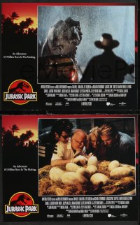 2b1402 JURASSIC PARK 8 LCs 1993 Spielberg, Sam Neill, Laura Dern, Jeff Goldblum, Richard Attenborough