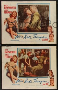 2b1436 MISS SADIE THOMPSON 6 2D LCs 1953 the soldiers can't take their eyes off of sexy Rita Hayworth!