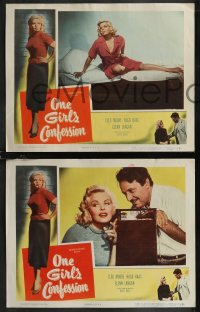 2b1410 ONE GIRL'S CONFESSION 8 LCs 1953 Hugo Haas wants sexy Cleo Moore bad, but it's no sale!