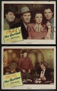 2b1476 OUTLAW 3 LCs 1946 sexy Jane Russel, Buetel & Walter Huston, Mitchell, poker, Howard Hughes!