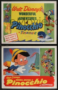 2b1411 PINOCCHIO 8 LCs R1945 see Disney's Wonderful Adventures of Pinocchio again, different & rare!