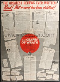 2b0878 GRAPES OF WRATH promo brochure 1940 John Ford classic, unfolds to a 31x42 poster, ultra rare!