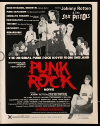 2b0883 PUNK ROCK MOVIE promo brochure 1978 Johnny Rotten & Sex Pistols, The Clash, Billy Idol, rare!