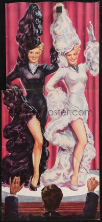 2b0655 DOLLY SISTERS die-cut trade ad 1945 great full-length art of sexy Betty Grable & June Haver!