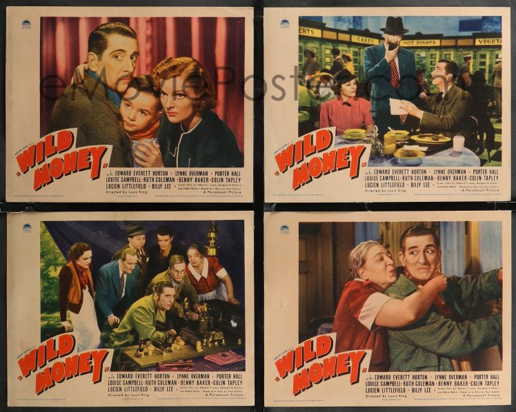 eMoviePoster.com: 2b1466 WILD MONEY 4 LCs 1937 Edward Everett Horton ...