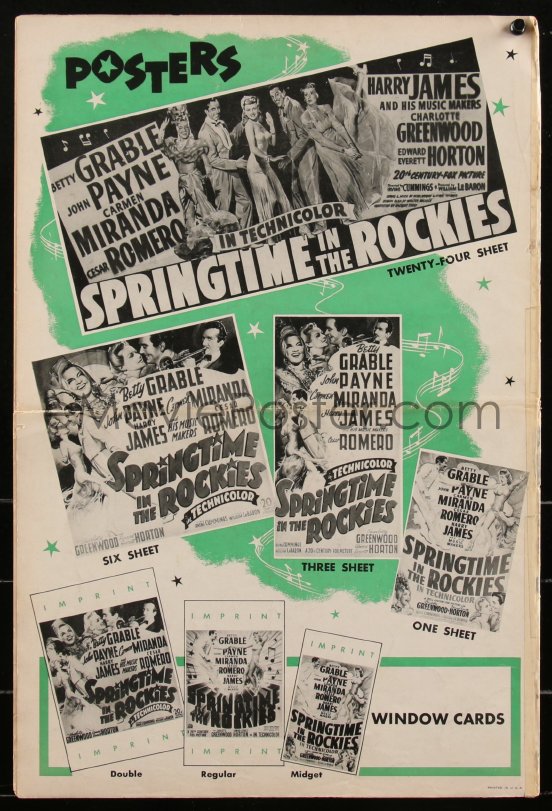 EMoviePoster.com: 2b0217 SPRINGTIME IN THE ROCKIES Pressbook 1942 Betty ...