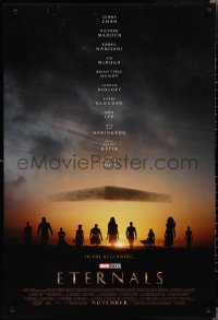 2c0967 ETERNALS advance DS 1sh 2021 Gemma Chan, great sci-fi image, the beginning, cast silhouettes!