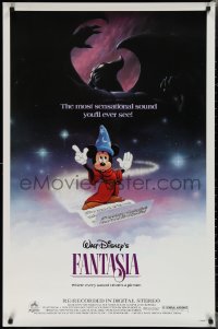 2c0970 FANTASIA 1sh R1985 Mickey from Sorcerer's Apprentice & Chernabog from Night on Bald Mountain!