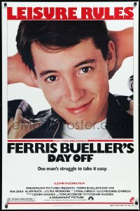 2c0974 FERRIS BUELLER'S DAY OFF 1sh 1986 c/u of Matthew Broderick in John Hughes teen classic!