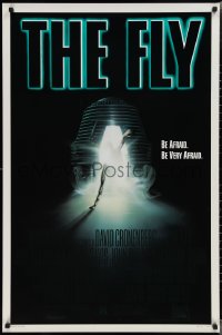 2c0983 FLY 1sh 1986 David Cronenberg, Jeff Goldblum, Geena Davis, cool creepy sci-fi art by Mahon!