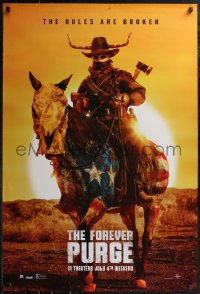 2c0986 FOREVER PURGE teaser DS 1sh 2021 Everardo Gout, wild, creepy image, the rules are broken!